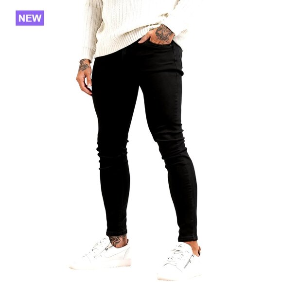 Men's Ripped Jeans Slim Fit Skinny Stretch Elastic Waist